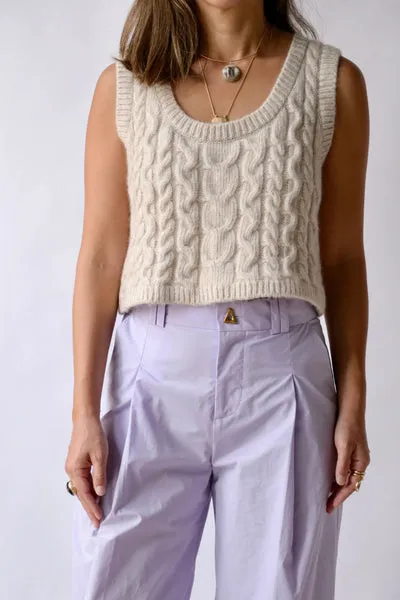 Aeron Chancery Knitted Cropped Vest in Ivory