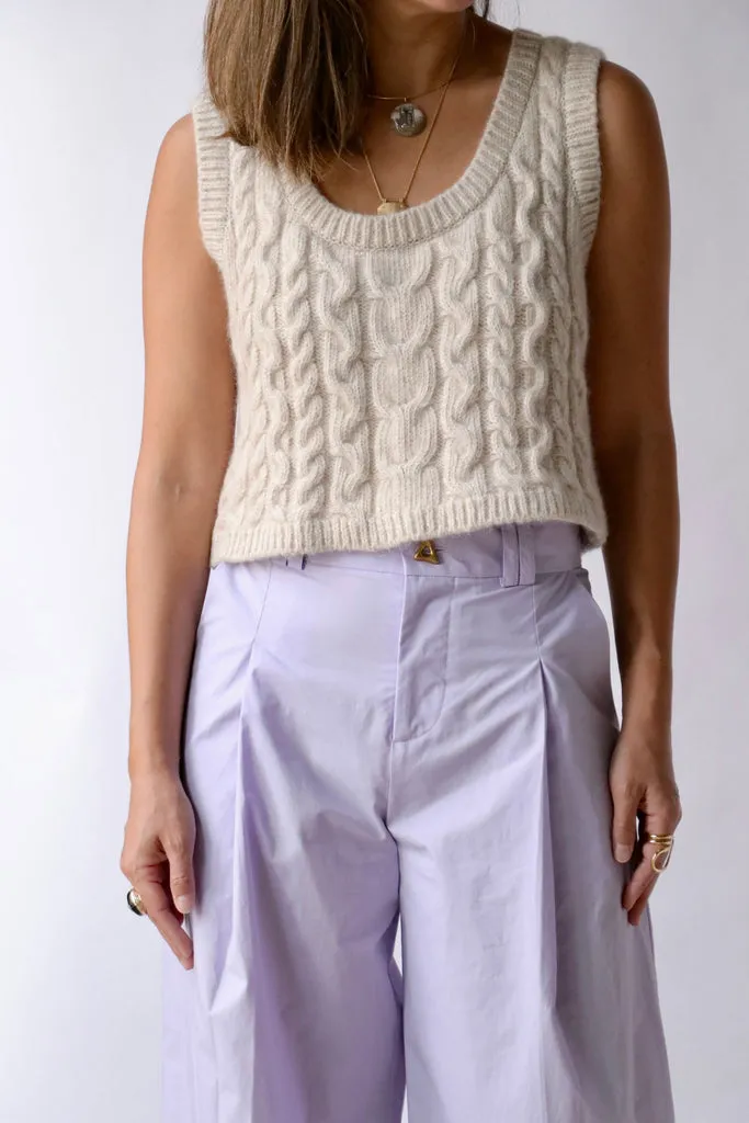 Aeron Chancery Knitted Cropped Vest in Ivory