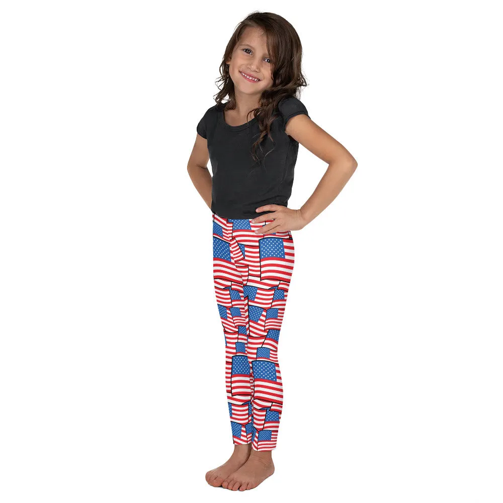 American Flag Pattern Kid's Leggings