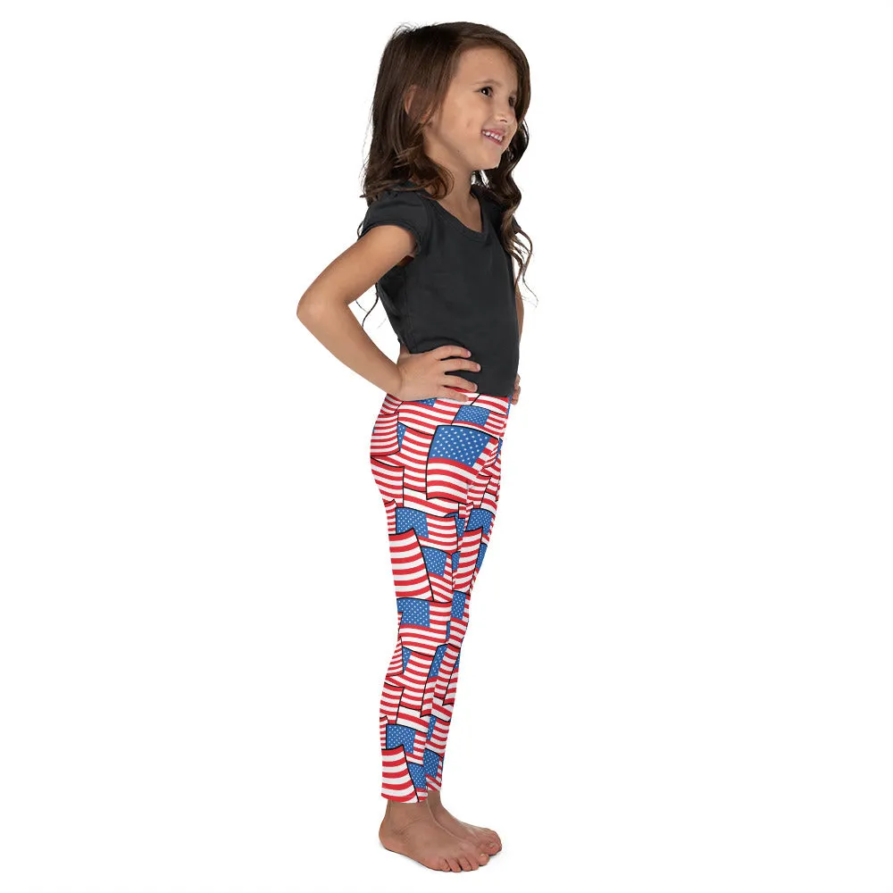 American Flag Pattern Kid's Leggings