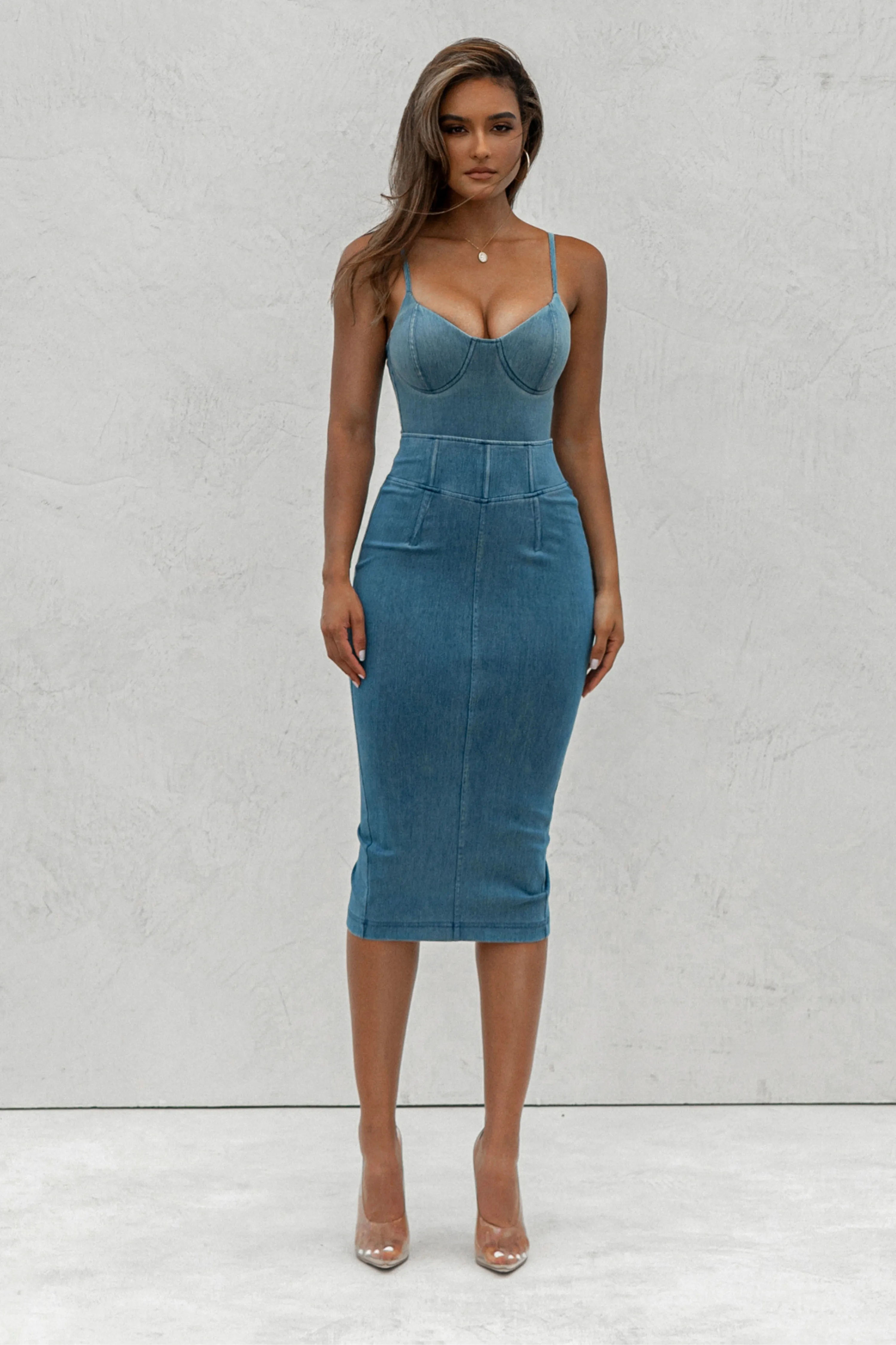 ANITA LONG DENIM SKIRT