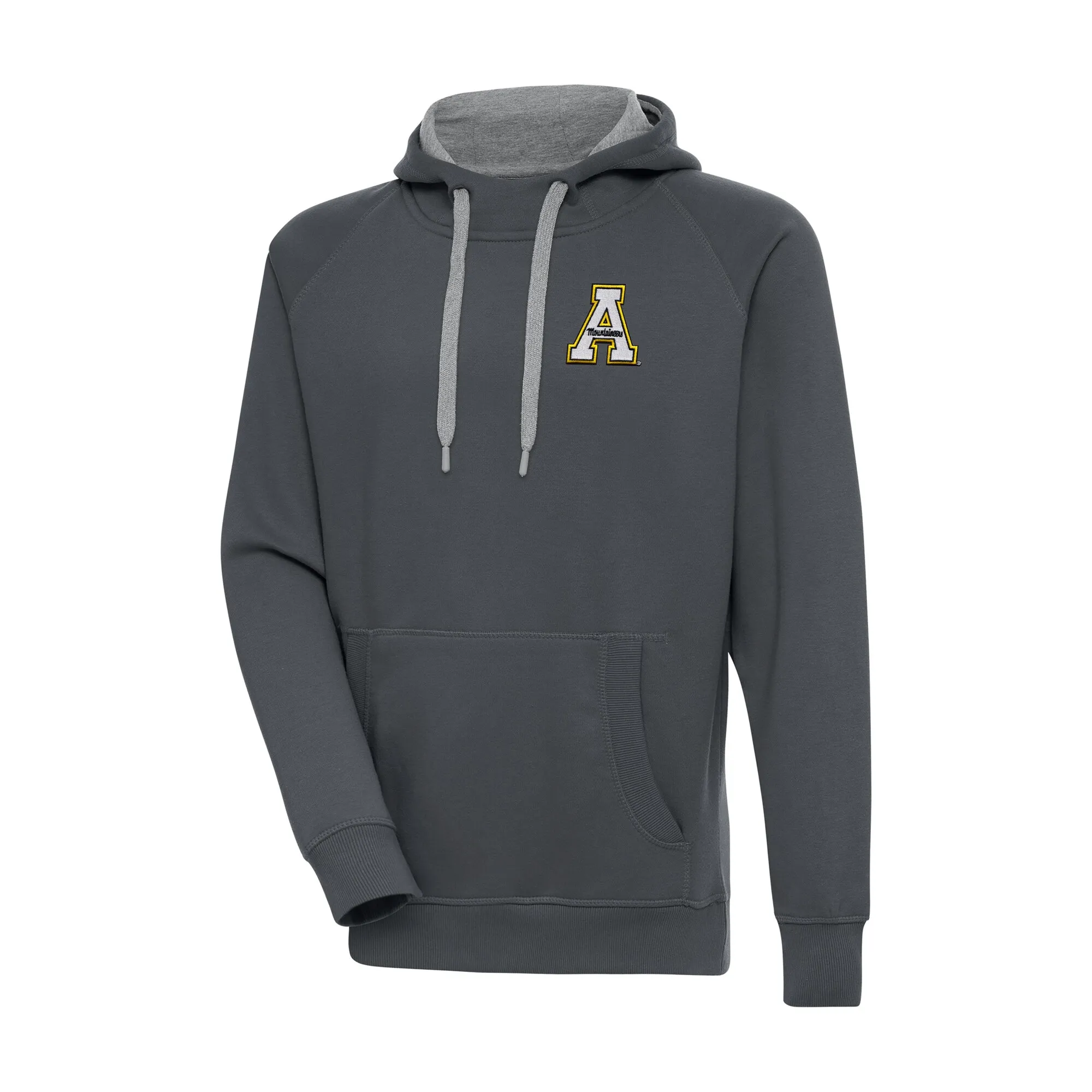 Antigua Appalachian State Mountaineers Charcoal Big & Tall Victory Raglan Pullover Hoodie