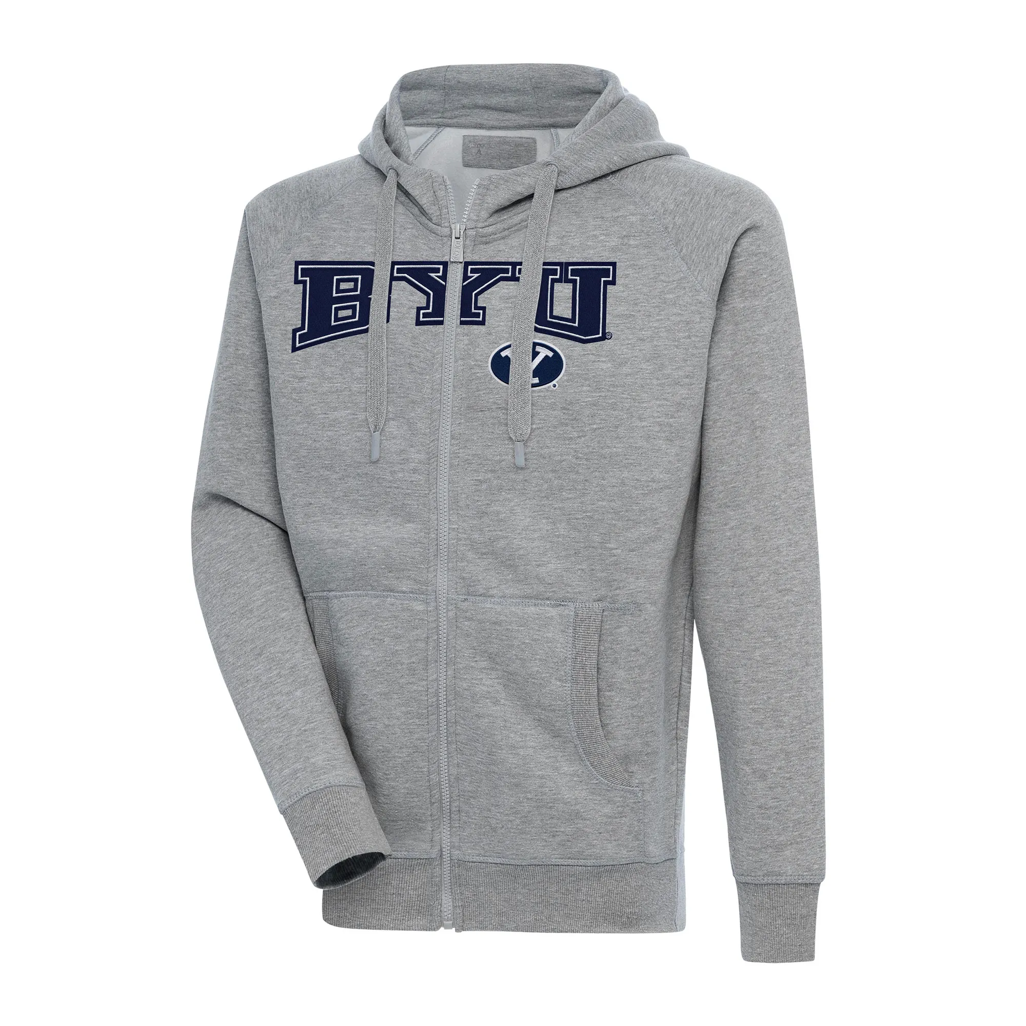 Antigua BYU Cougars Heather Gray Big & Tall Victory Raglan Full-Zip Hoodie Jacket