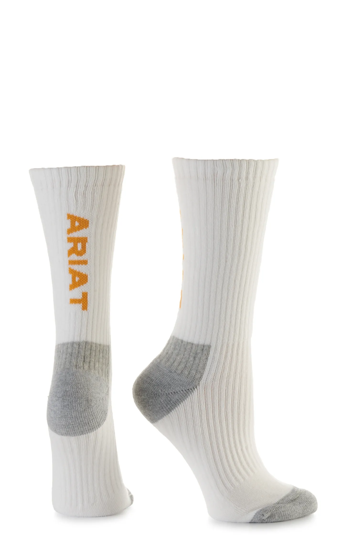 Ariat Men's White & Grey Crew 3Pk Boot Socks (X-Large)