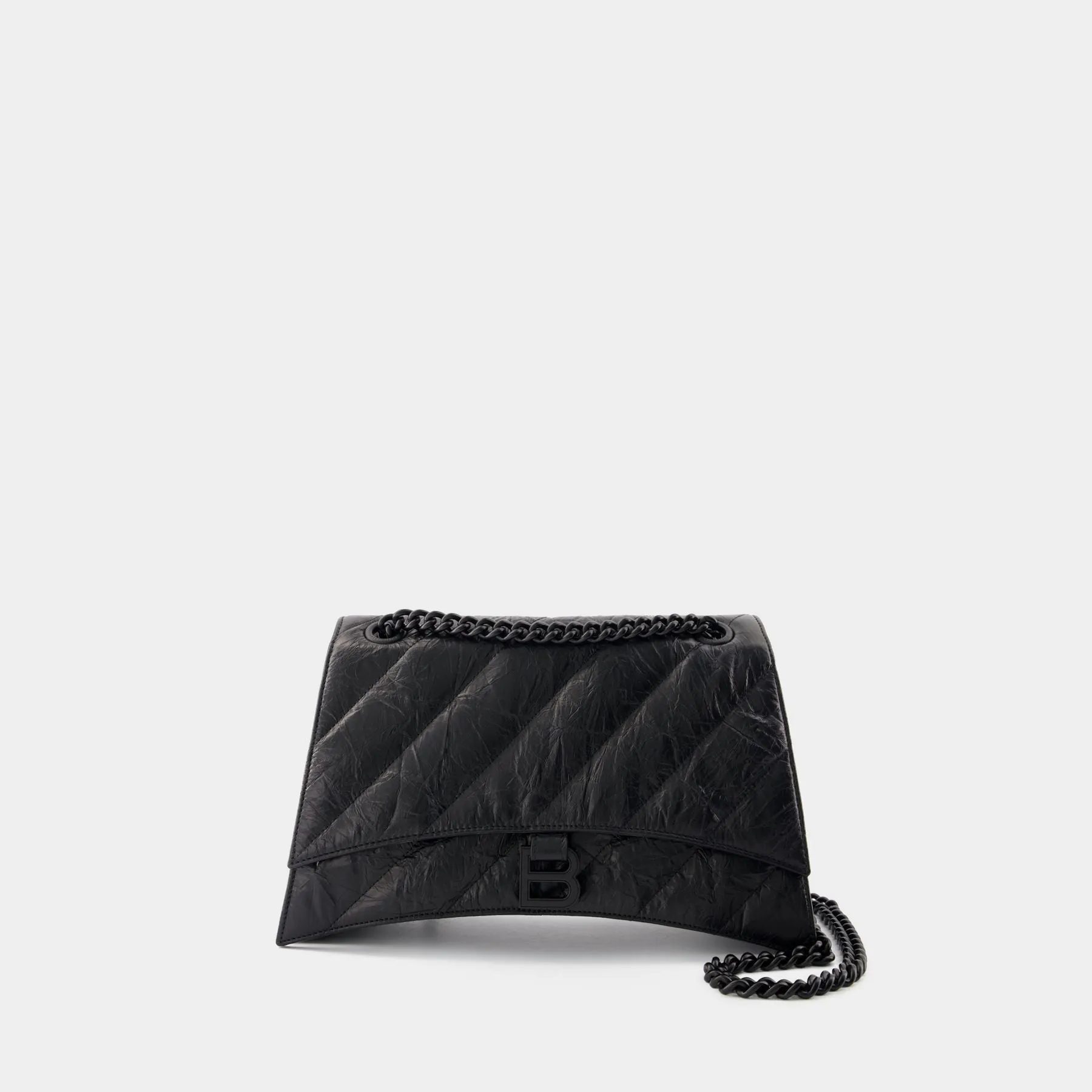 Balenciaga  Crush Chain M Shoulder Bag - Balenciaga - Leather - Black