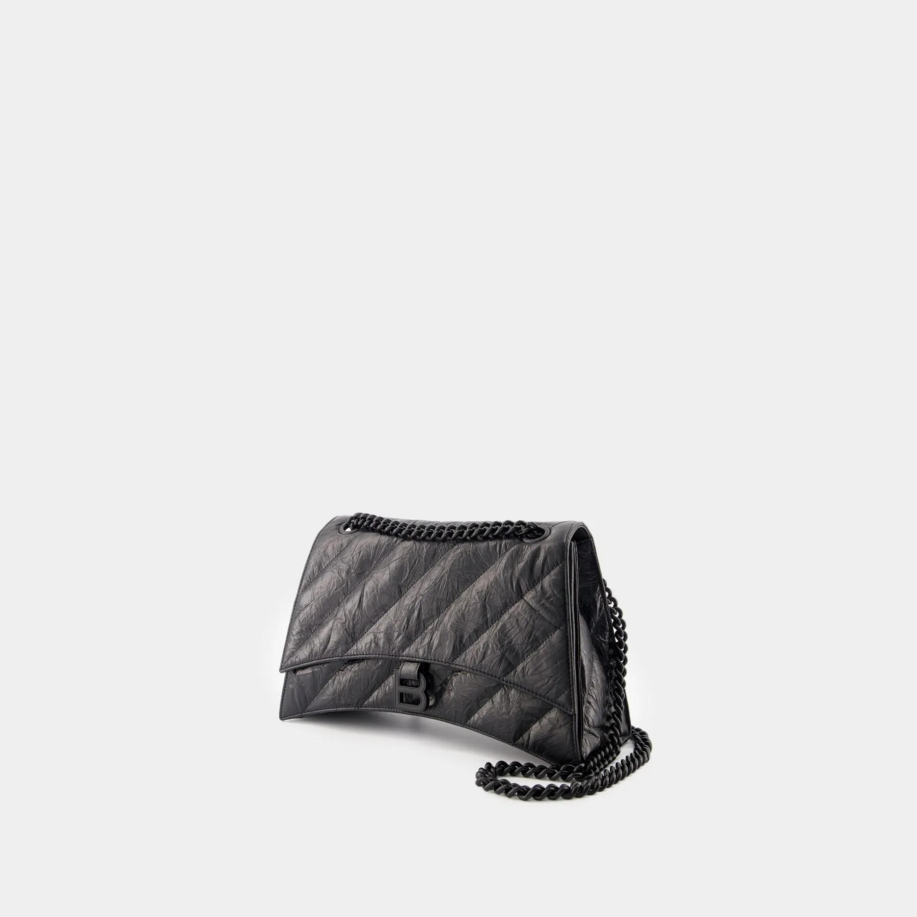 Balenciaga  Crush Chain M Shoulder Bag - Balenciaga - Leather - Black