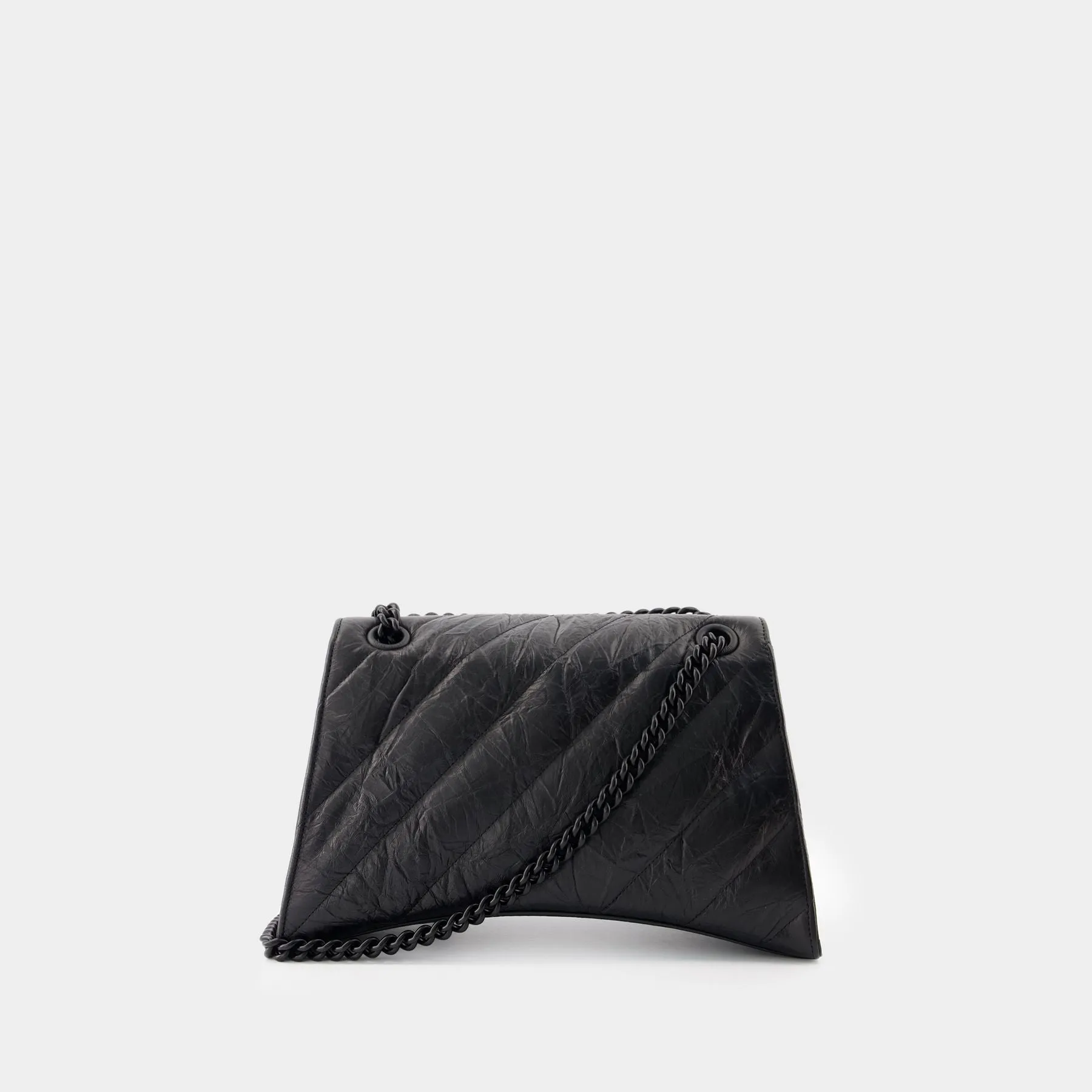 Balenciaga  Crush Chain M Shoulder Bag - Balenciaga - Leather - Black