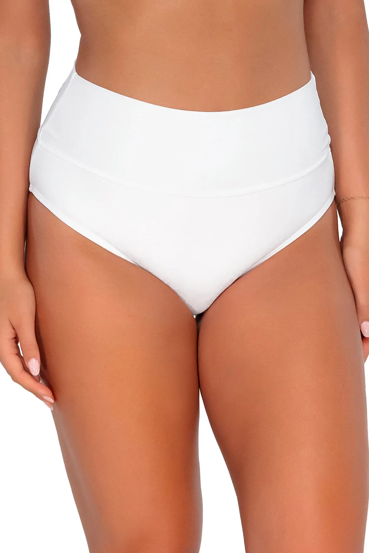 Banded Foldover High Waist Bikini Bottom