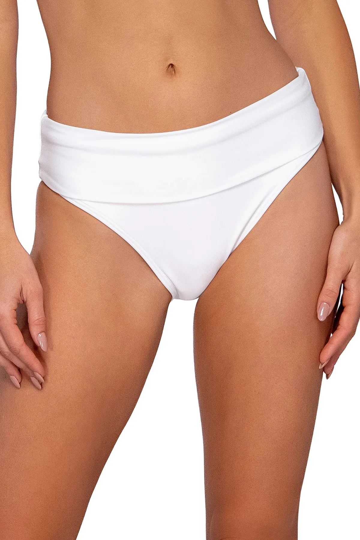 Banded Foldover High Waist Bikini Bottom