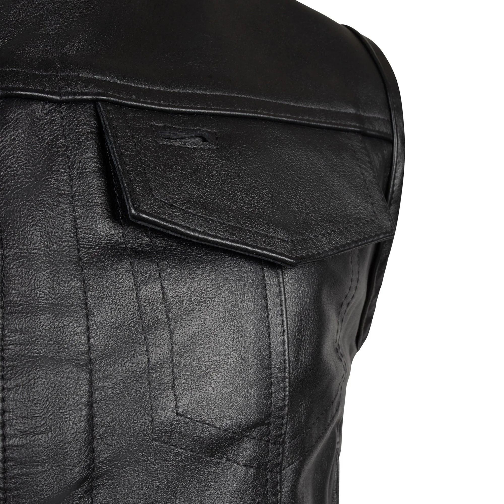 BECK Mens 566 Black Leather Horsehide Motorcycle Vest