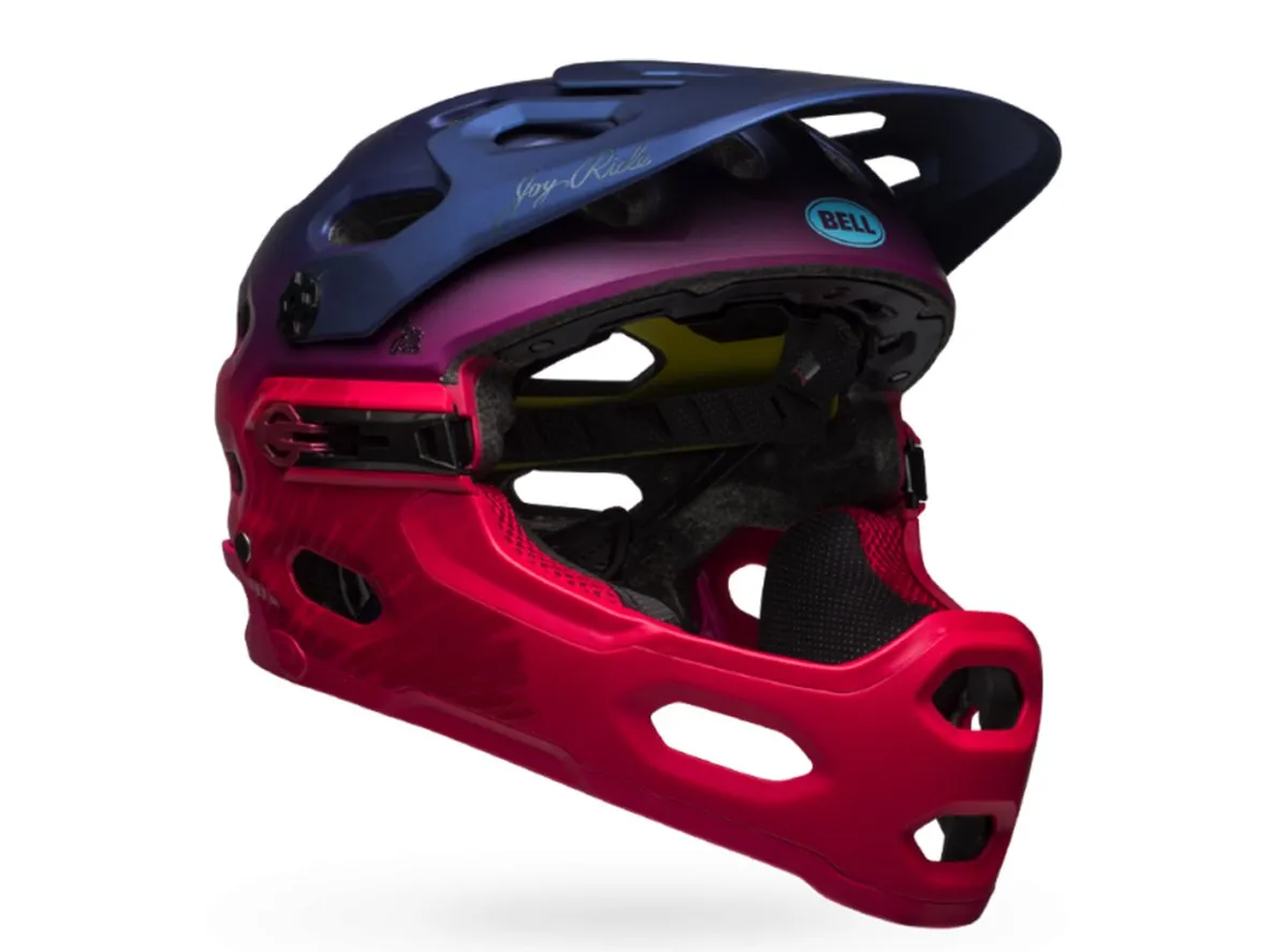 Bell Super 3R MIPS Full Face Helmet - Joy Ride - Navy-Cherry Fibers