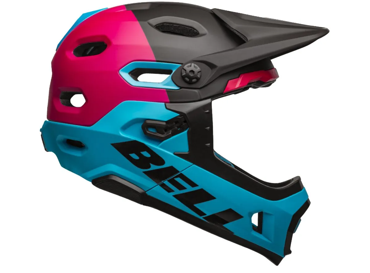 Bell Super DH MIPS Full Face Helmet - Unhinged Matt-Gloss Black-Berry-Blue - 2019