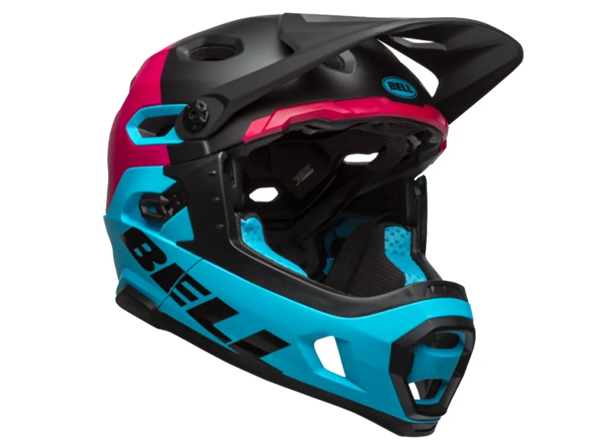 Bell Super DH MIPS Full Face Helmet - Unhinged Matt-Gloss Black-Berry-Blue - 2019