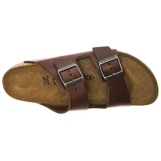 Birkenstock M' Arizona Vintage Wood Roast Natural Leather Sandals