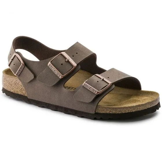 Birkenstock Unisex Milano Birko Flor Nubuck Mocca Sandals - Regular Fit