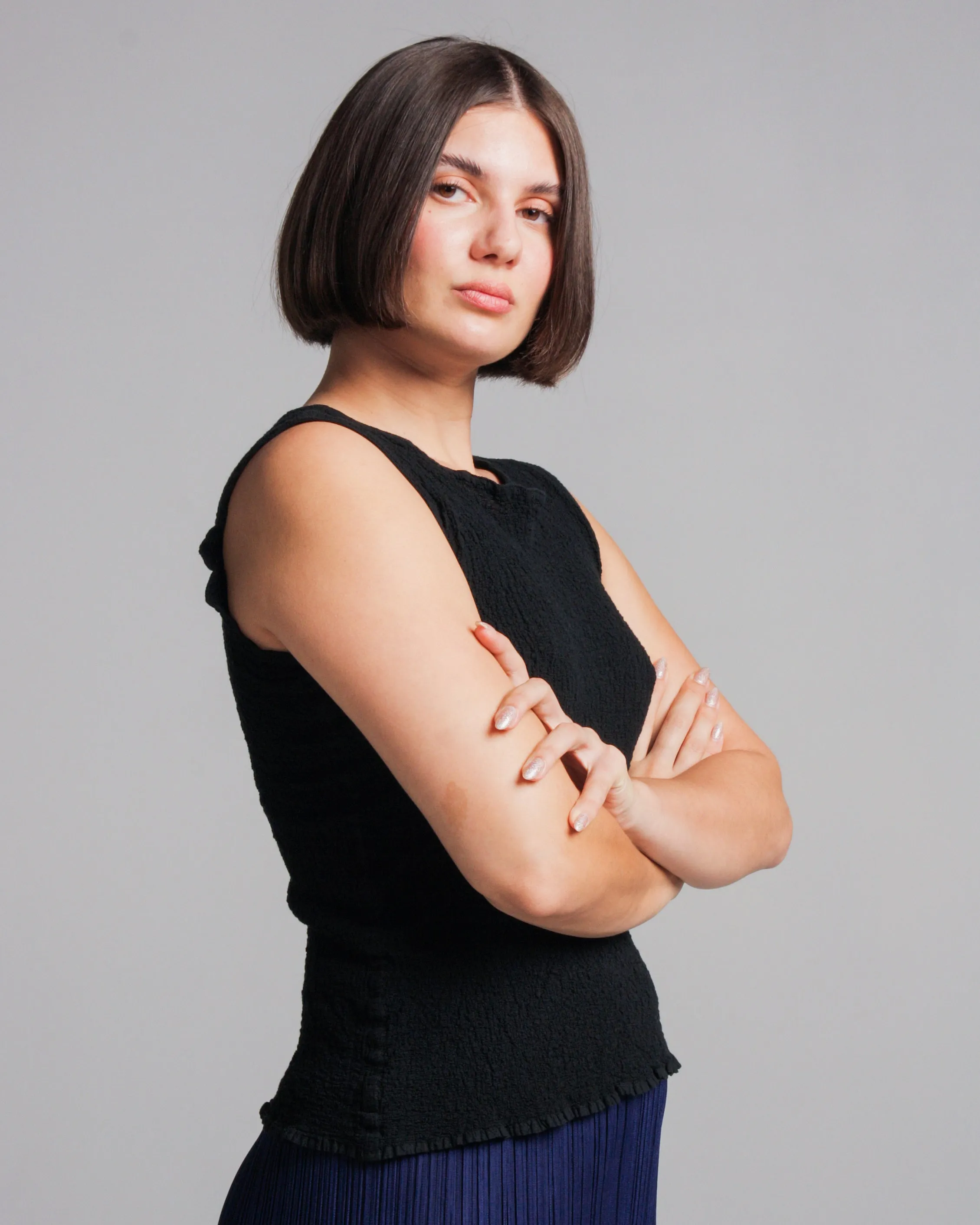 Black Cauliflower Tank Top