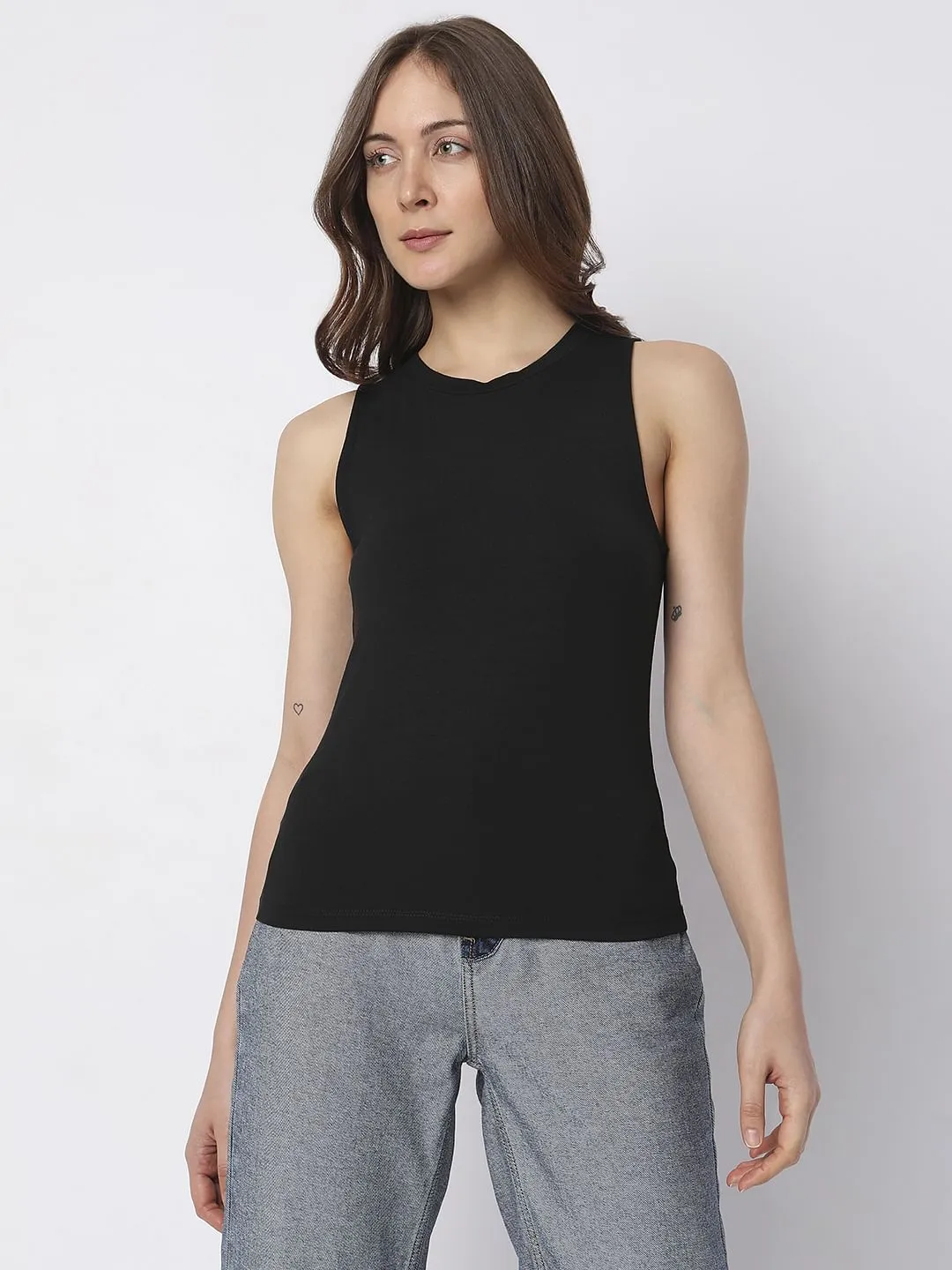 Black O-Neck Tank Top