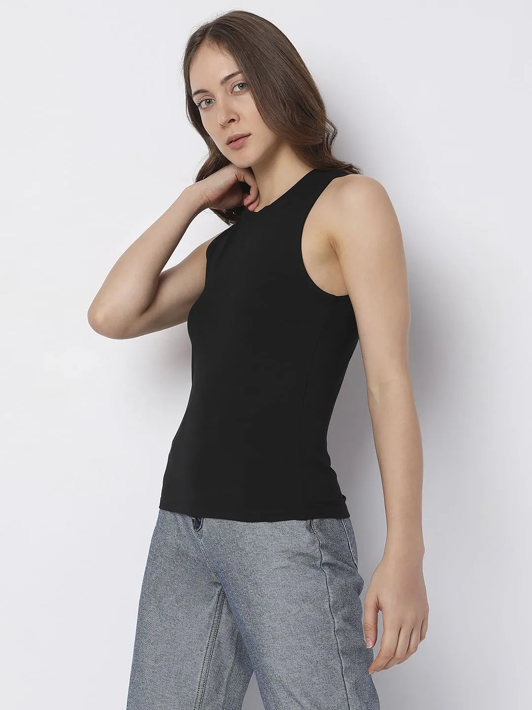 Black O-Neck Tank Top