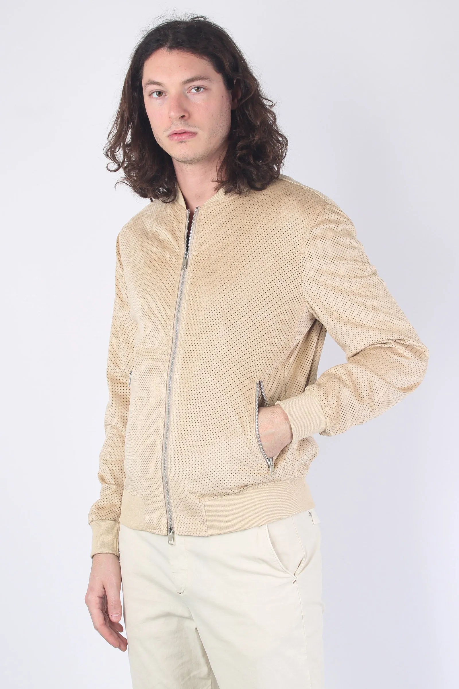 Bomber Traforato Beige