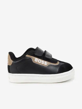 BOSS Boys Logo Trainers in Black