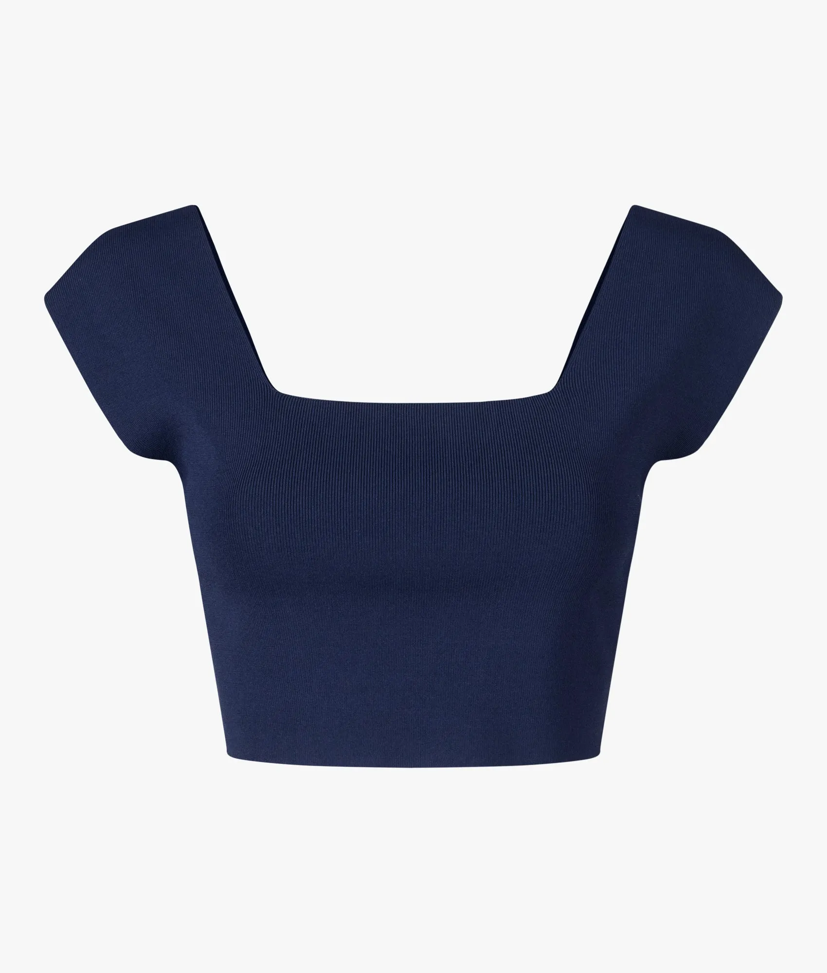 Brenha cropped knitted vest top in dark blue