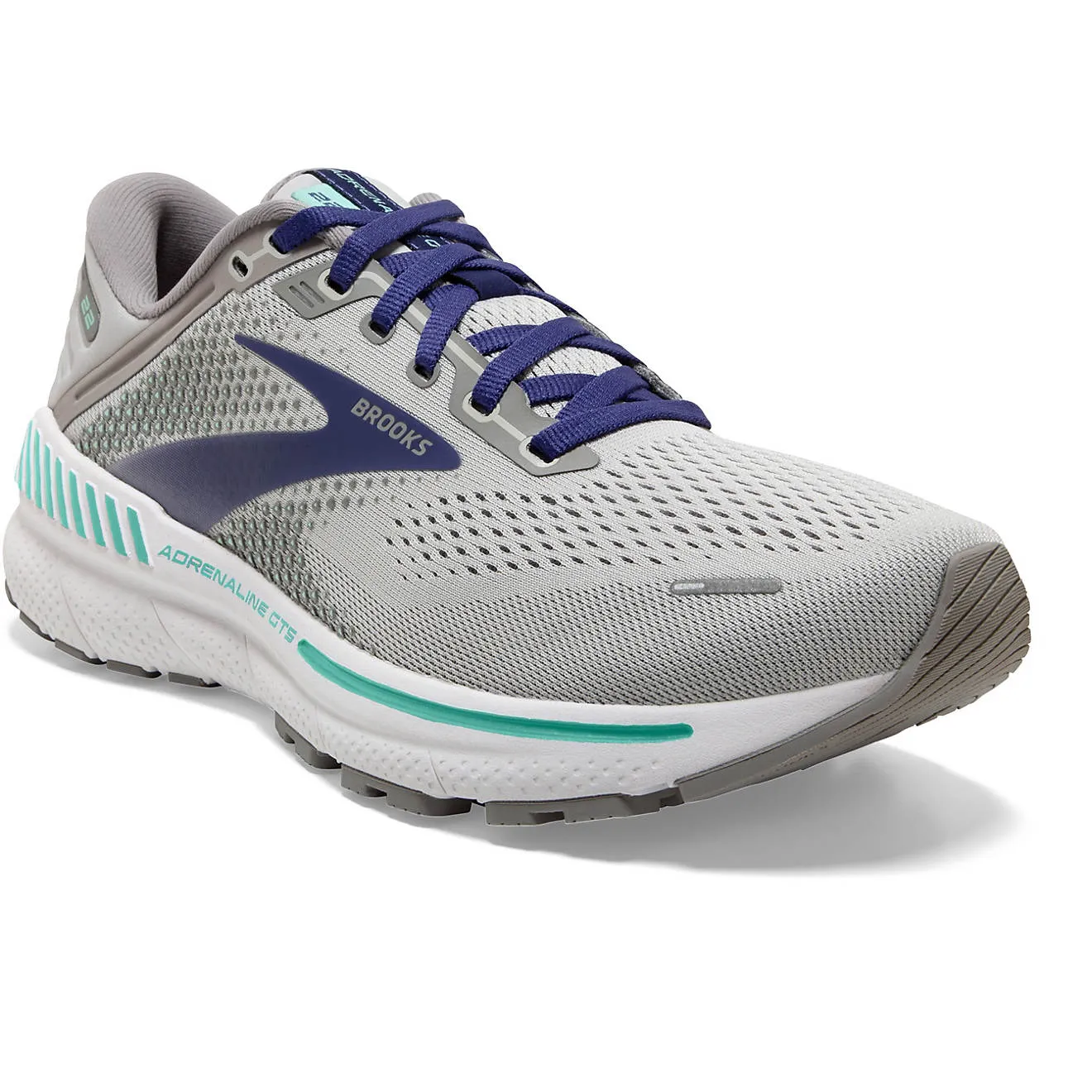 Brooks Women's Adrenaline GTS 22 Running Shoe - Alloy/Blue/Green 1203531B045