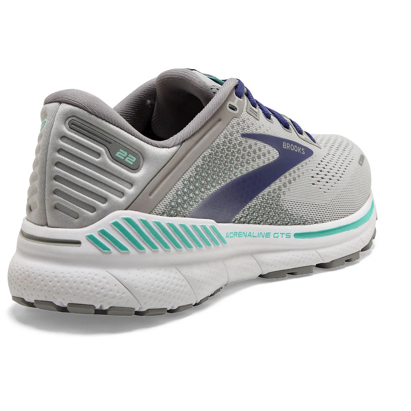 Brooks Women's Adrenaline GTS 22 Running Shoe - Alloy/Blue/Green 1203531B045