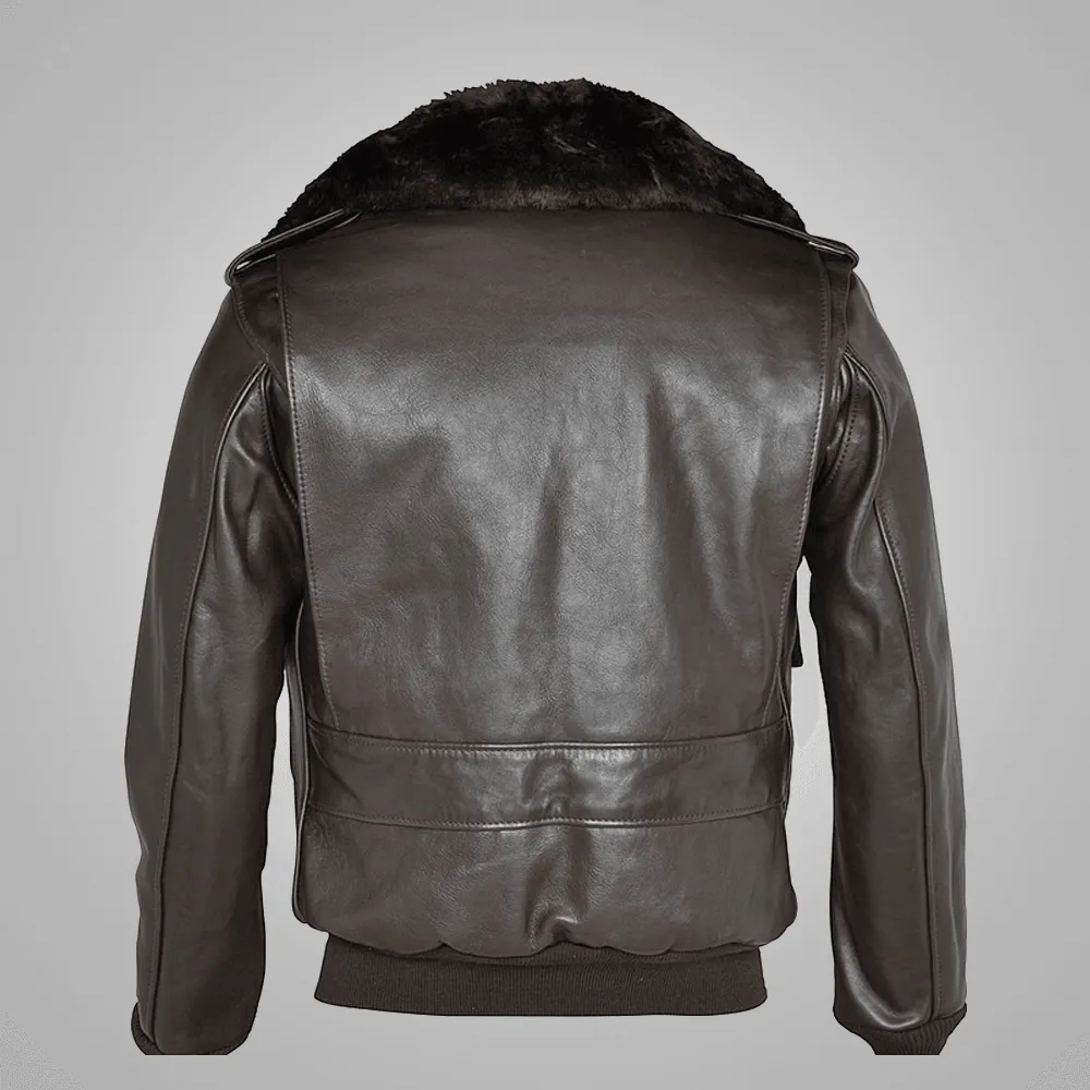 Brown Flying RAF A2 Cowhide Leather Flight Jacket For Men