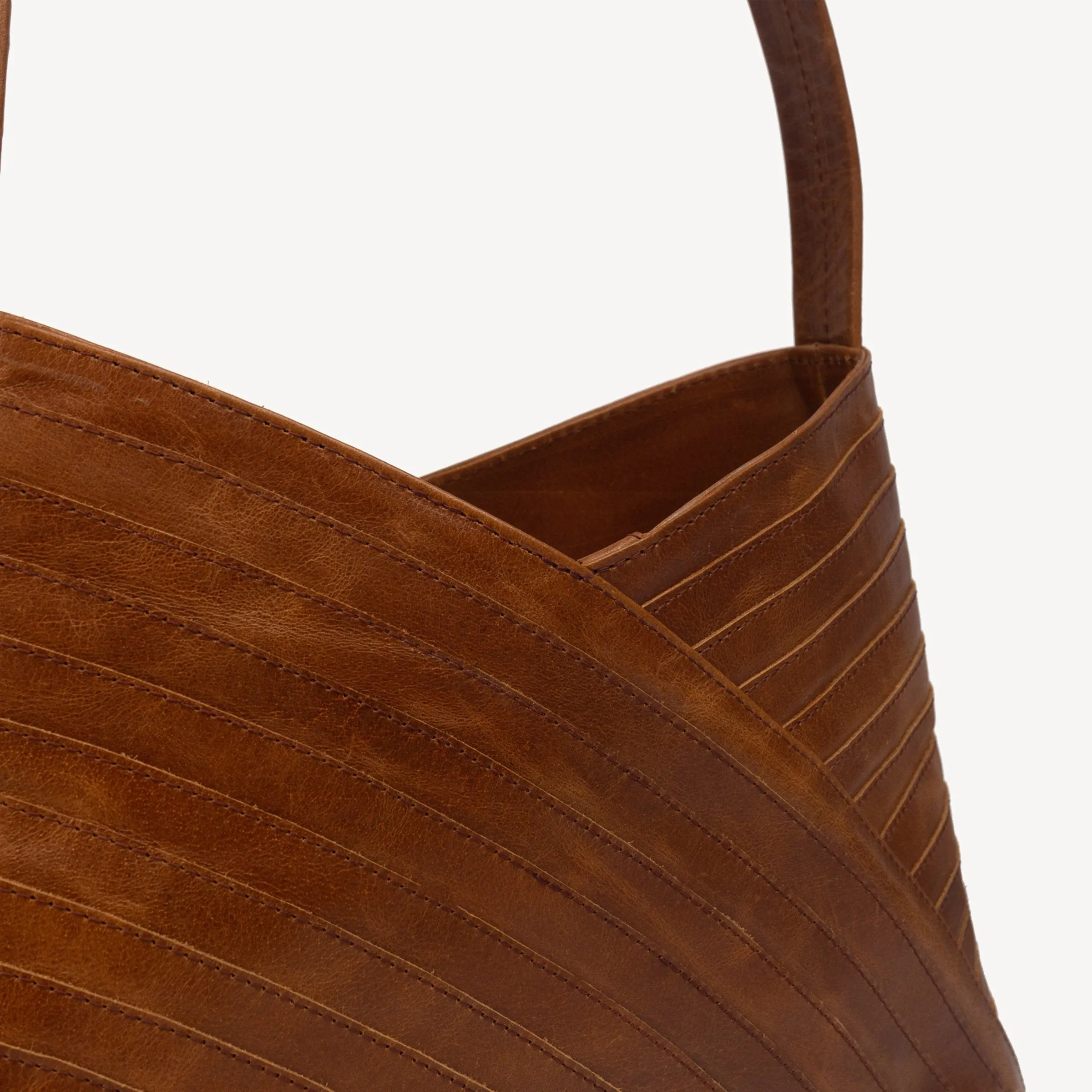 Brown Leather Shoulder Bag , Layered Leather