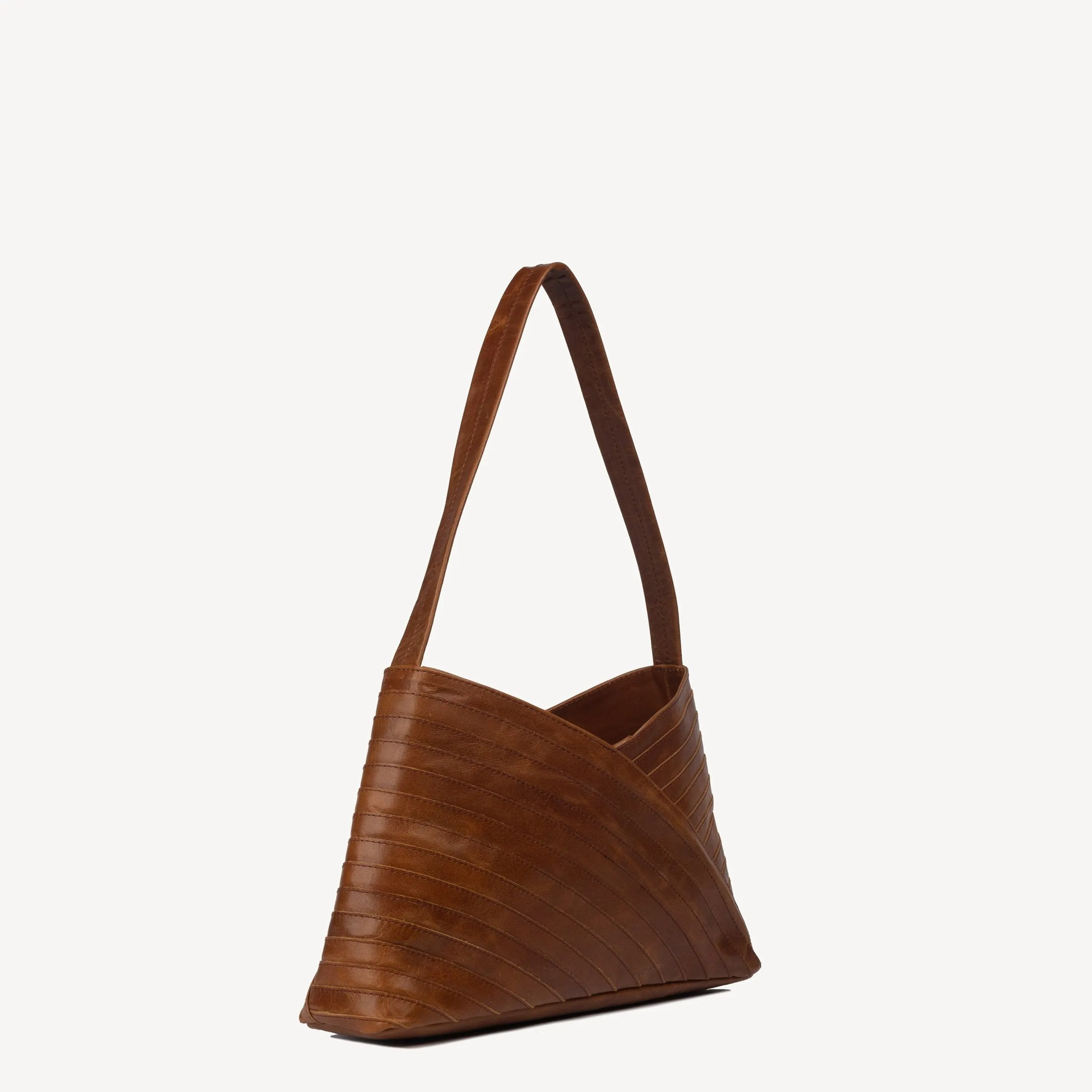 Brown Leather Shoulder Bag , Layered Leather