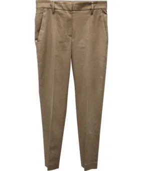 Brunello Cucinelli Monili Belt Loop Trousers in Khaki Cotton