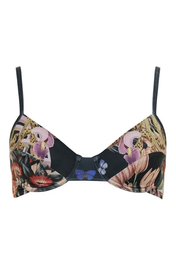 Cala Bikini Top - Exotic Bird Black