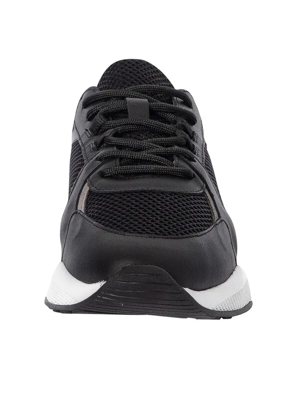 CAPO Runner Leather Mesh Trainers - Black/White