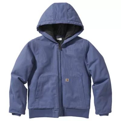 Carhartt Kids' Weather-Resistant Full-Zip Insulated Hooded Canvas Jacket