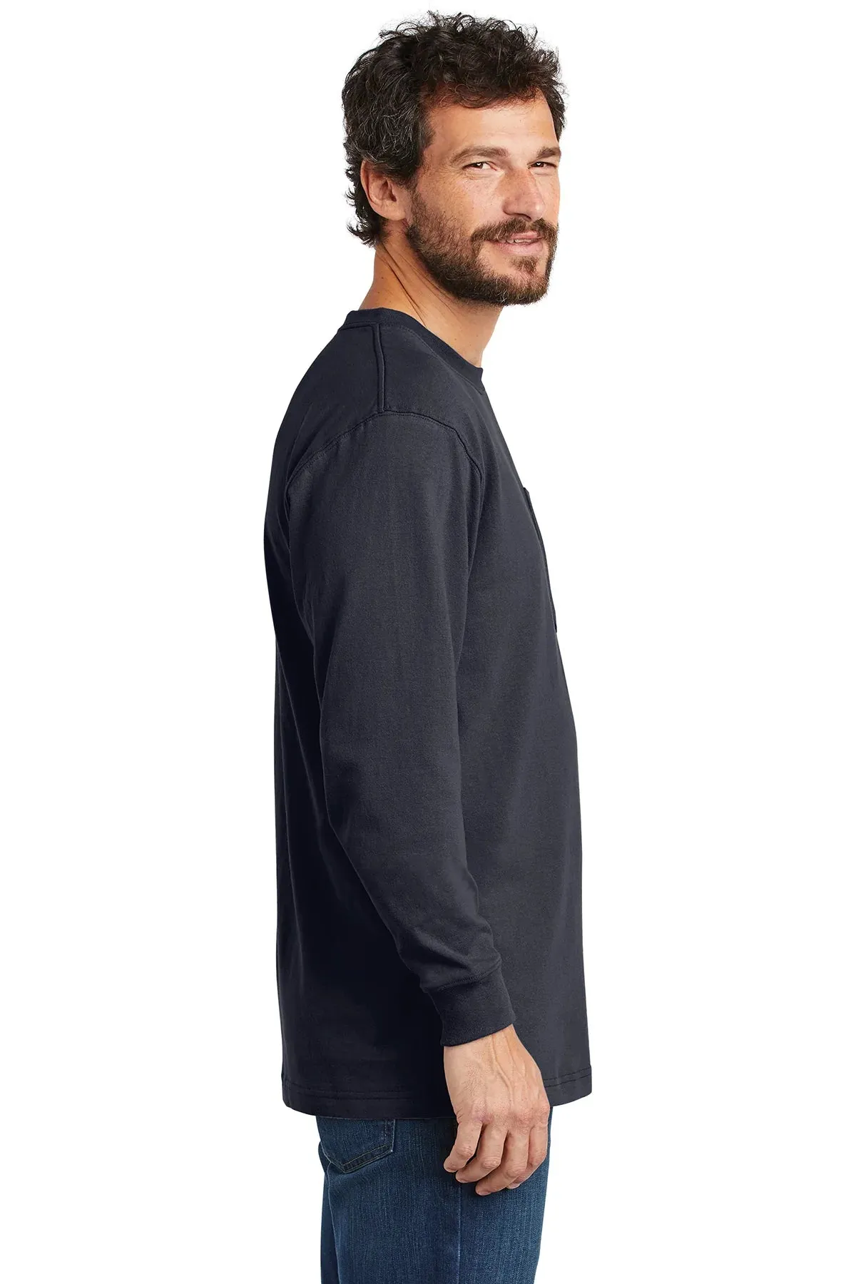 Carhartt Workwear Pocket Long Sleeve Custom T-Shirts, Navy