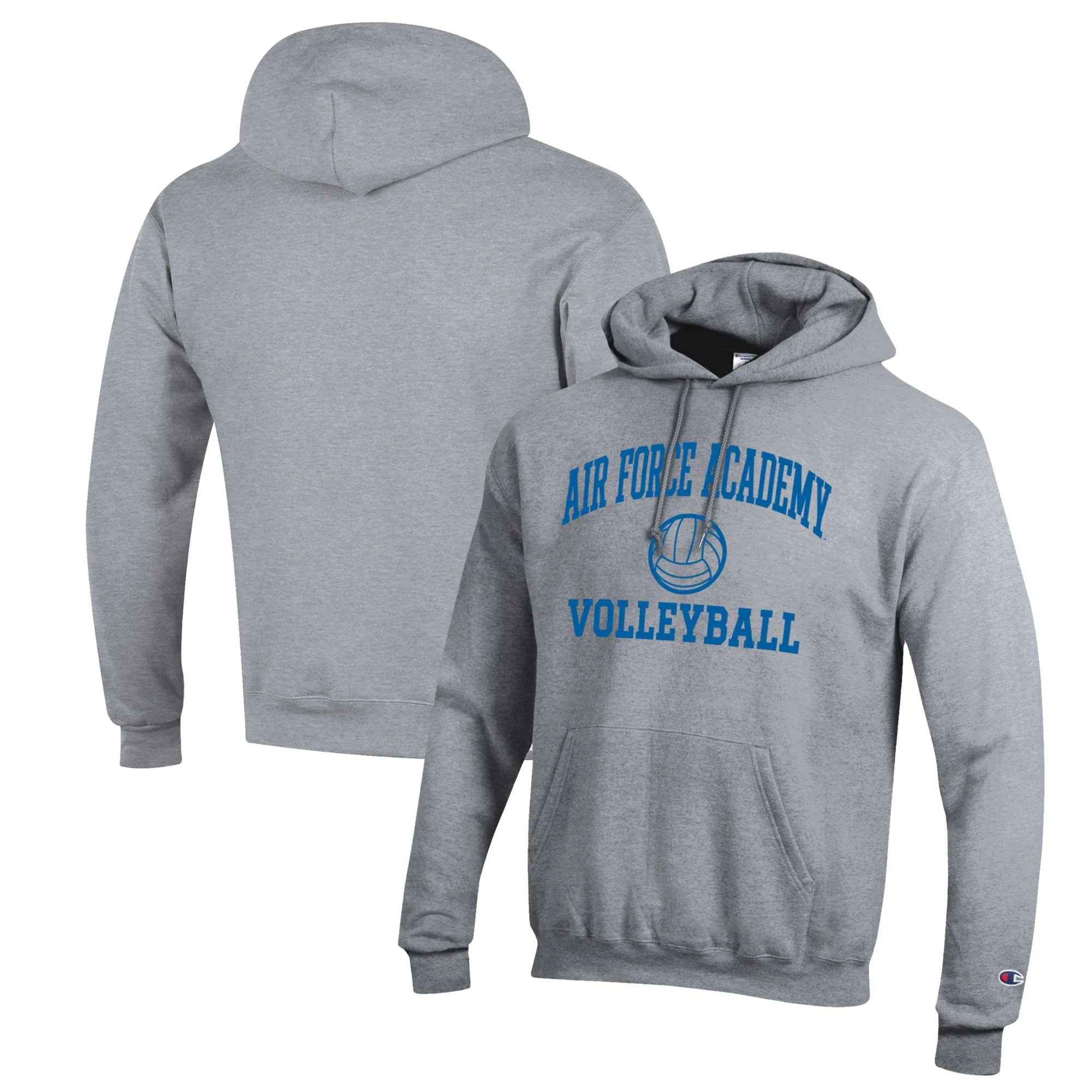 Champion Air Force Falcons Heather Gray Volleyball Icon Powerblend Pullover Hoodie