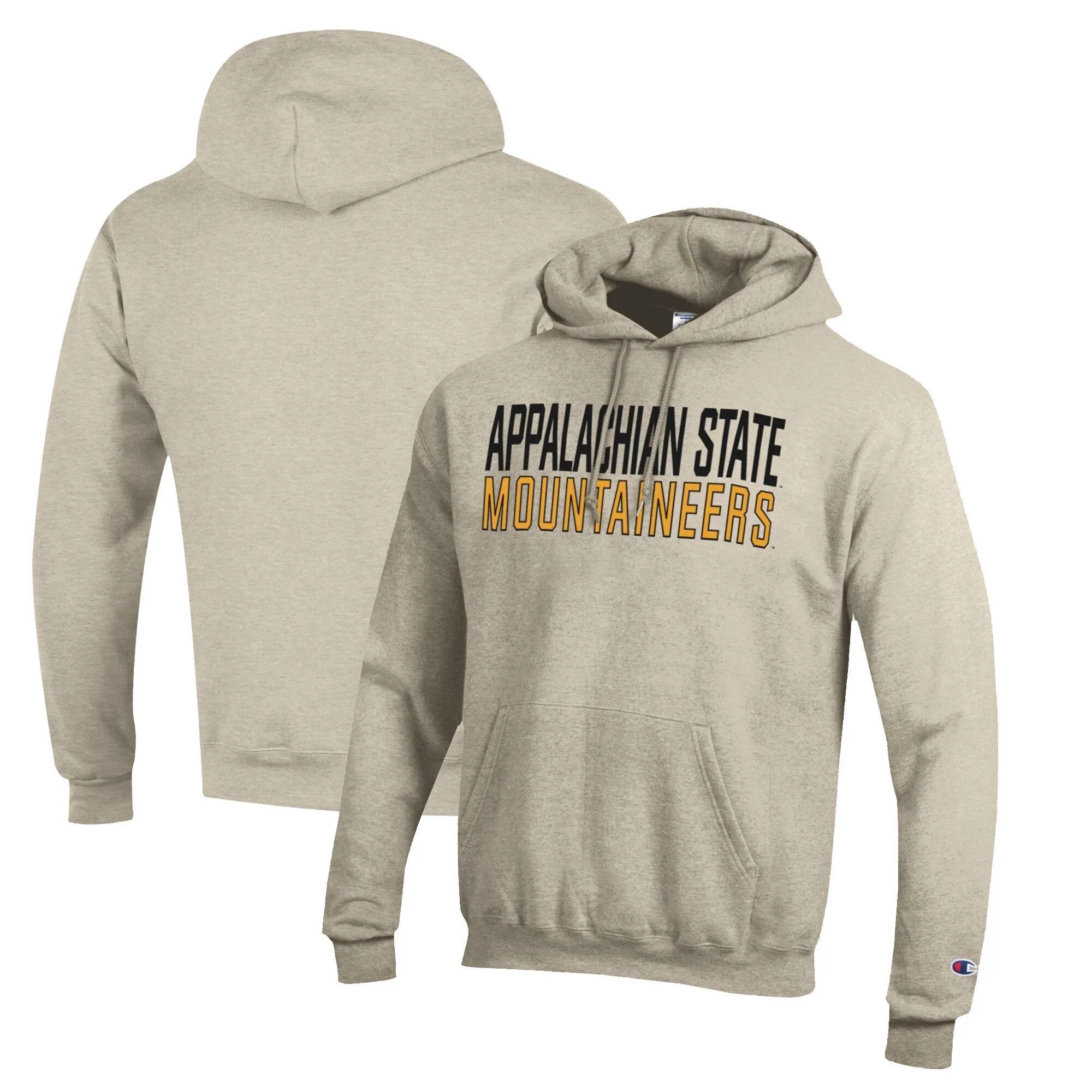 Champion Appalachian State Mountaineers Heathered Oatmeal Eco Powerblend Pullover Hoodie