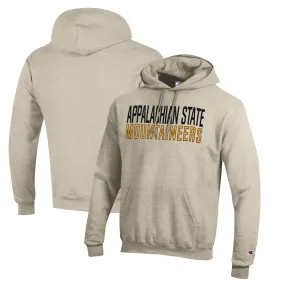 Champion Appalachian State Mountaineers Heathered Oatmeal Eco Powerblend Pullover Hoodie