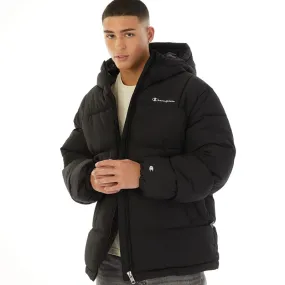 Champion Mens Eco Future Padded Hooded Jacket Black