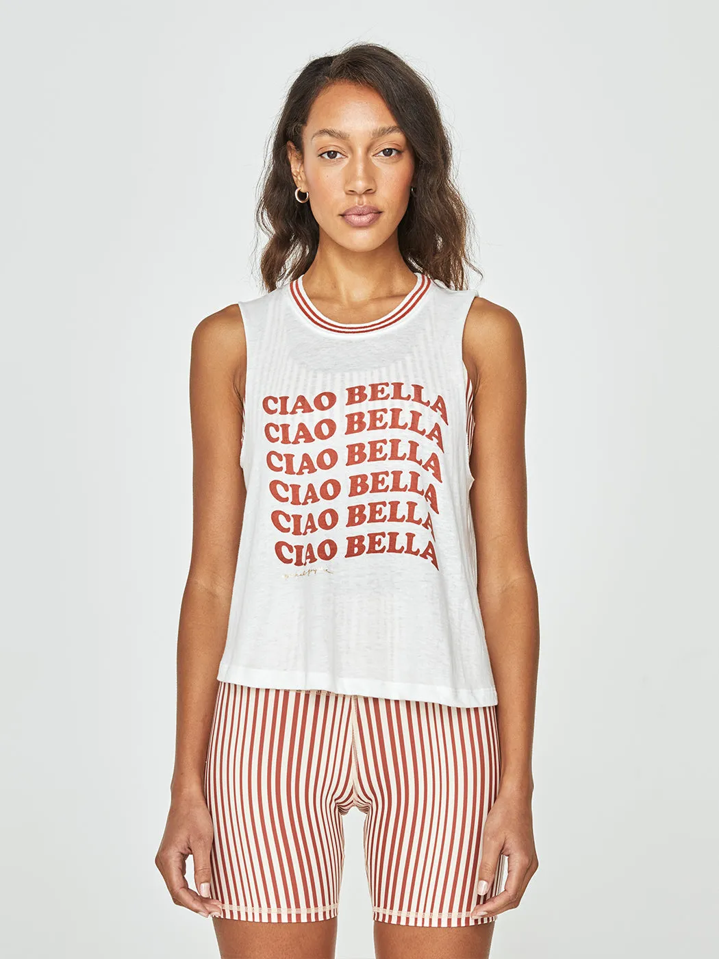 Ciao Bella Crop Tank - Stone