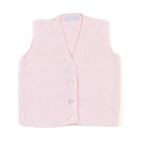 Colibri Pink Knitted Cotton Vest For Baby Girls