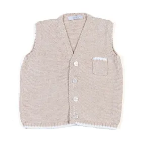 Colibri Rope Beige Knitted Cotton Vest For Babies