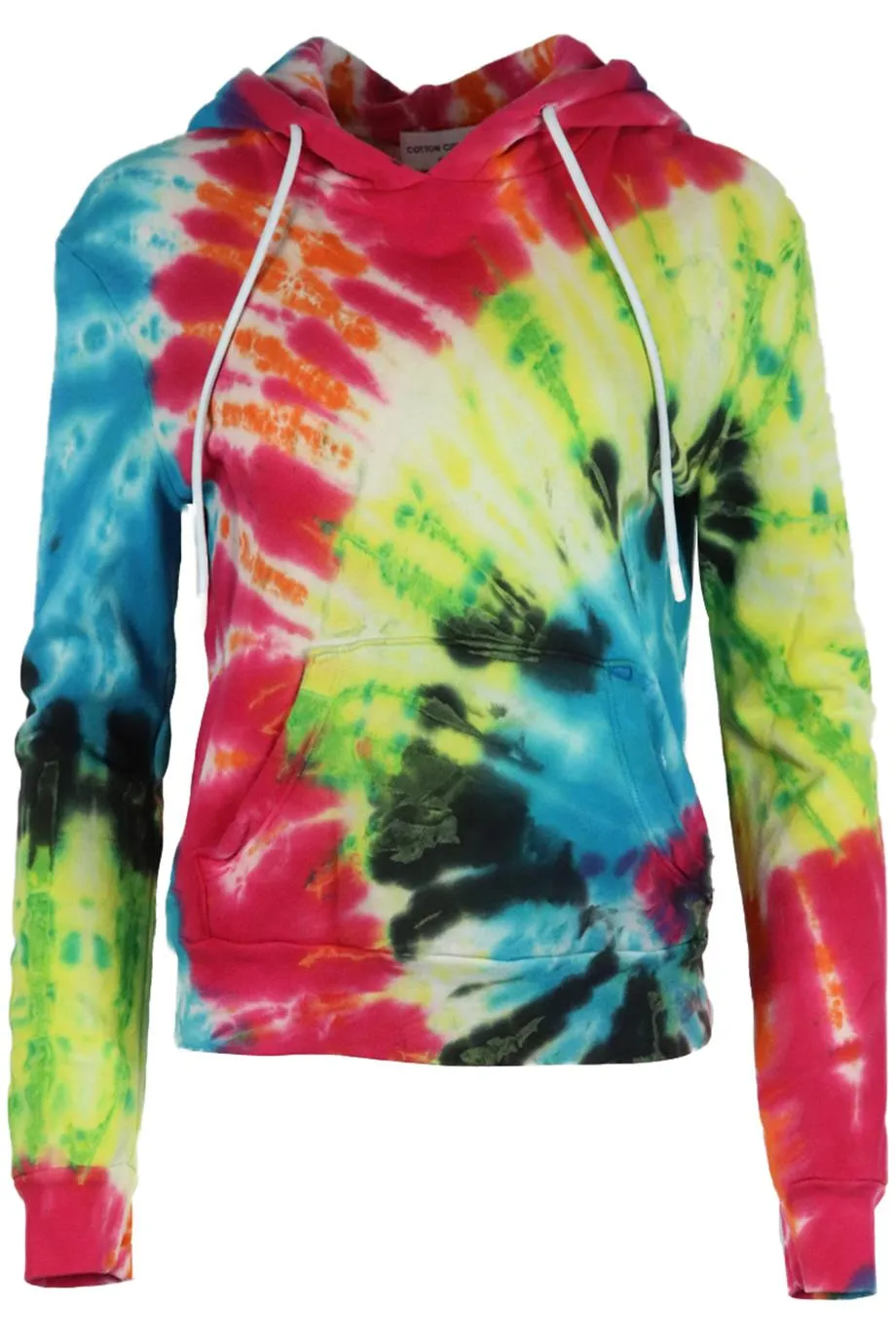 COTTON CITIZEN TIE DYED COTTON JERSEY HOODIE SMALL