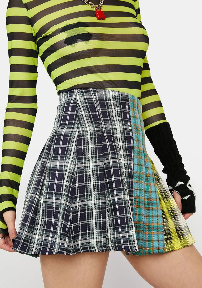 Cursed Omens Plaid Skirt-