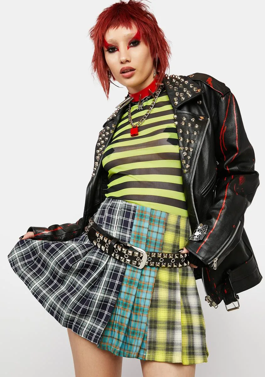 Cursed Omens Plaid Skirt-