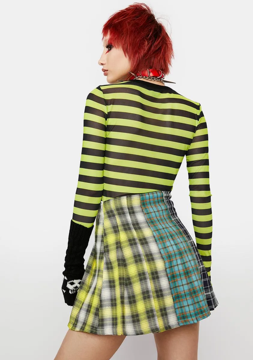 Cursed Omens Plaid Skirt-