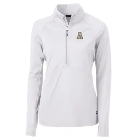 Cutter & Buck Appalachian State Mountaineers Women's White Adapt Eco Knit Half-Zip Pullover Jacket