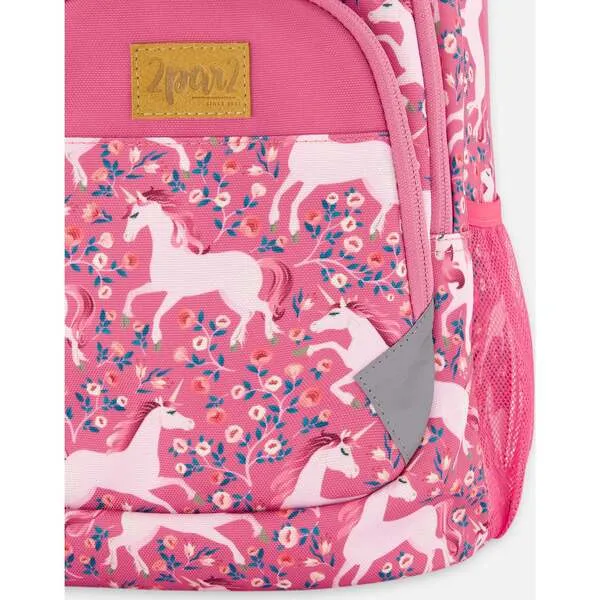 Deux par Deux Toddler Girls Unicorn Print Backpack 16L, Pink