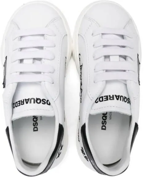 DSQUARED2 KIDS embroidered-motif sneakers White