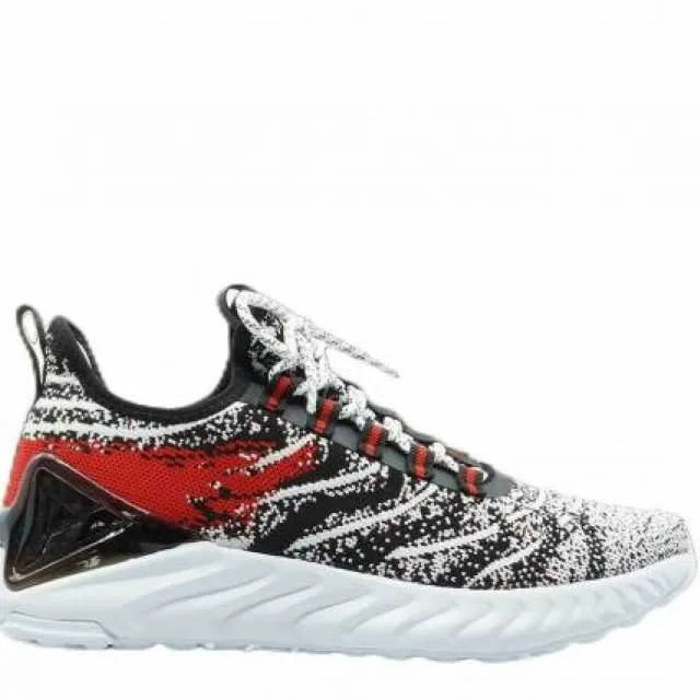 [e91617] mens peak taichi 1.0 white zebra melange red comfort running sneakers